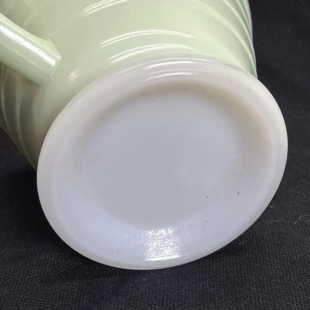 3 Hazel Atlas Moderntone Platonite Pastel green open sugar Bowl Dual Handle